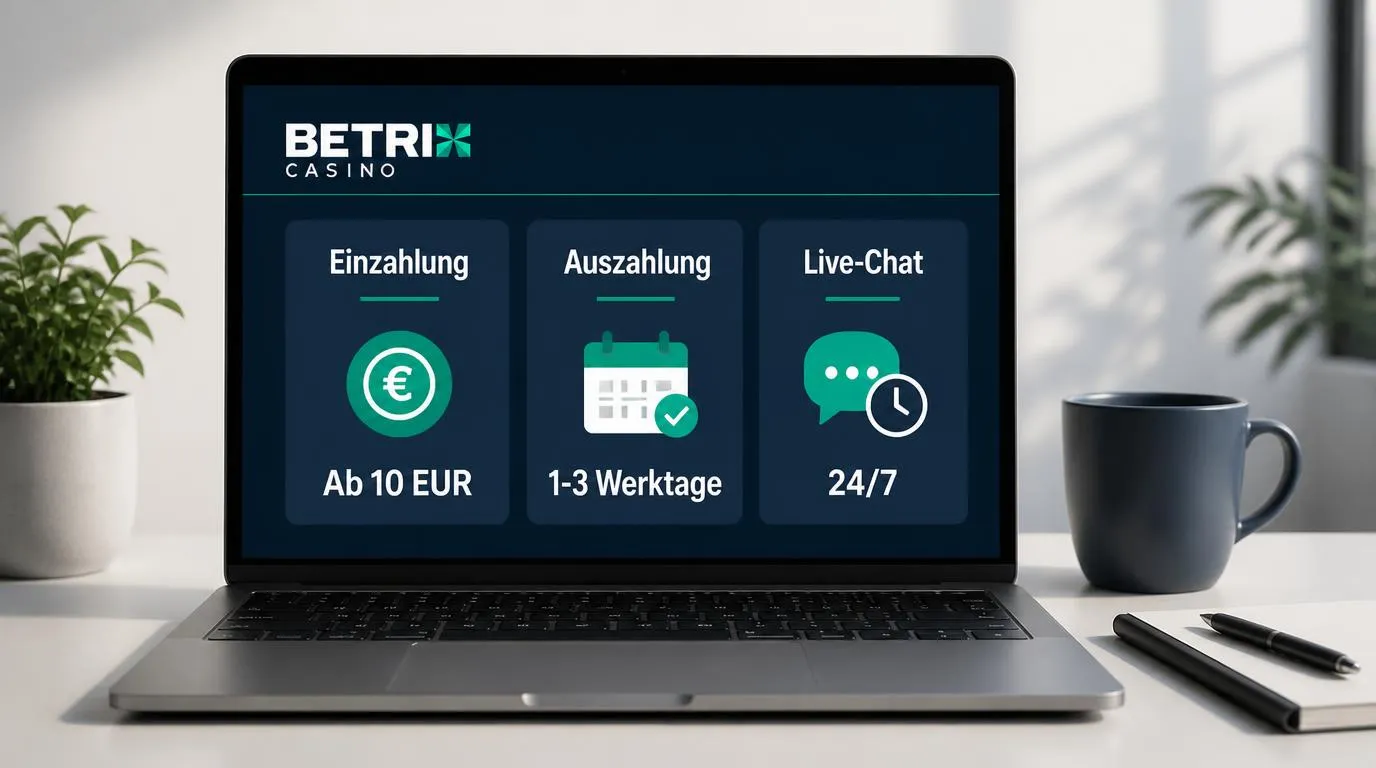 Casino-Zahlungsübersicht mit 10 EUR Einzahlung, 1-3 Werktagen Auszahlung und rund um die Uhr verfügbarem Live-Chat